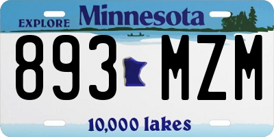 MN license plate 893MZM