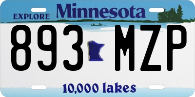 MN license plate 893MZP