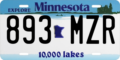 MN license plate 893MZR