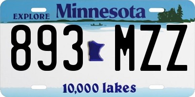 MN license plate 893MZZ