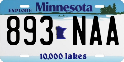 MN license plate 893NAA