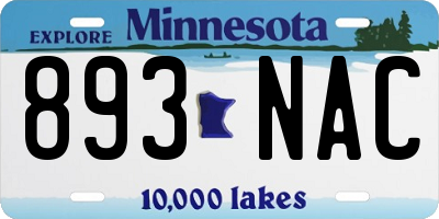 MN license plate 893NAC