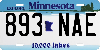MN license plate 893NAE