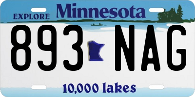 MN license plate 893NAG