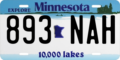 MN license plate 893NAH