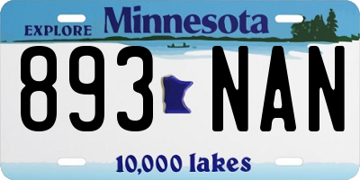 MN license plate 893NAN