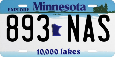 MN license plate 893NAS