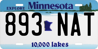 MN license plate 893NAT