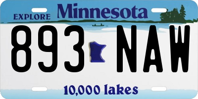 MN license plate 893NAW