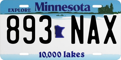 MN license plate 893NAX