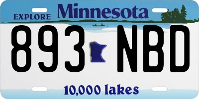 MN license plate 893NBD