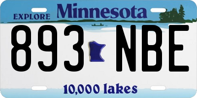 MN license plate 893NBE