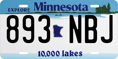 MN license plate 893NBJ