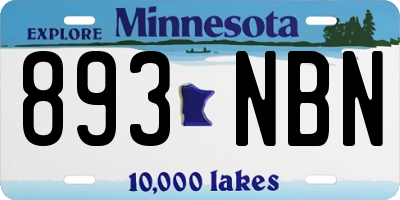 MN license plate 893NBN