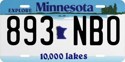 MN license plate 893NBO
