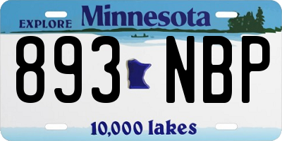 MN license plate 893NBP