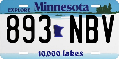 MN license plate 893NBV