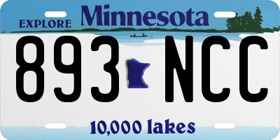 MN license plate 893NCC