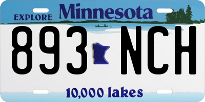 MN license plate 893NCH
