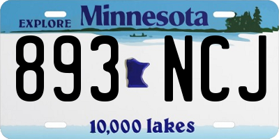 MN license plate 893NCJ
