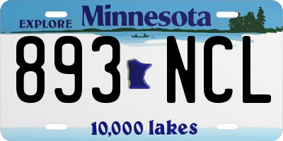 MN license plate 893NCL