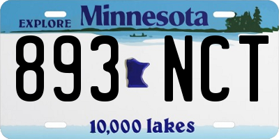 MN license plate 893NCT