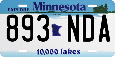 MN license plate 893NDA
