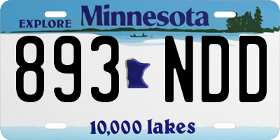 MN license plate 893NDD