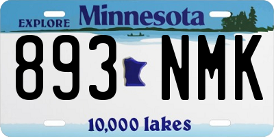 MN license plate 893NMK