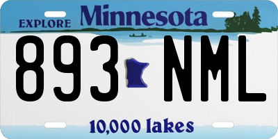 MN license plate 893NML