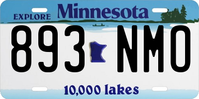 MN license plate 893NMO