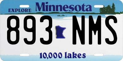 MN license plate 893NMS