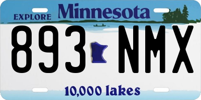 MN license plate 893NMX