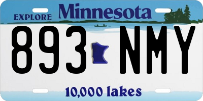 MN license plate 893NMY