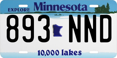 MN license plate 893NND