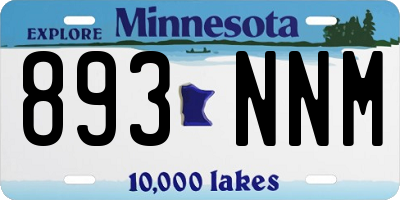 MN license plate 893NNM