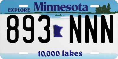 MN license plate 893NNN