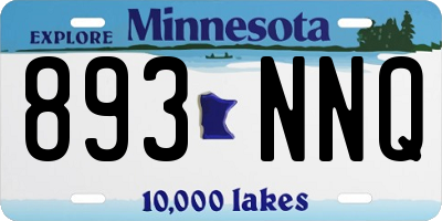 MN license plate 893NNQ
