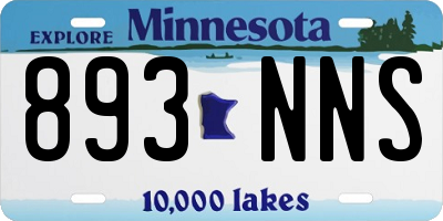 MN license plate 893NNS