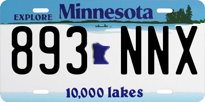 MN license plate 893NNX