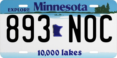 MN license plate 893NOC