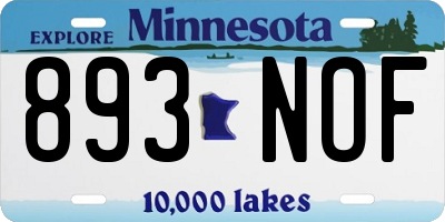 MN license plate 893NOF