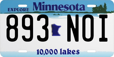 MN license plate 893NOI