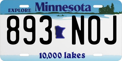 MN license plate 893NOJ