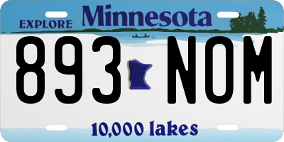 MN license plate 893NOM