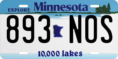 MN license plate 893NOS