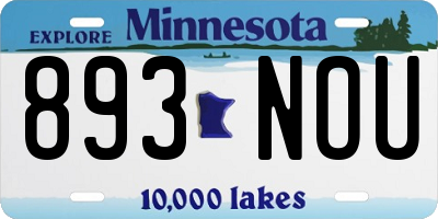 MN license plate 893NOU