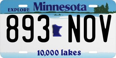 MN license plate 893NOV