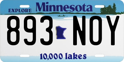 MN license plate 893NOY