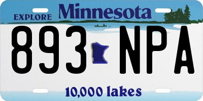 MN license plate 893NPA